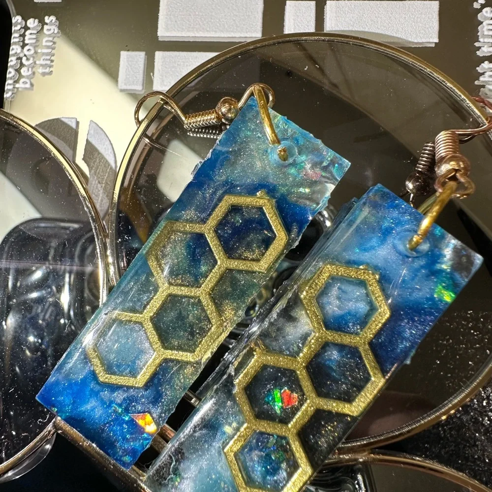 Buzzed Space Dangle Earrings